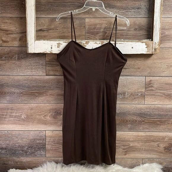 Little Brown Bodycon Spaghetti Strap Dress, See Description - Picture 1 of 4